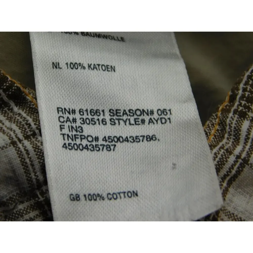 The North Face A5 Series Shirt Men Medium Brown Plaid Short Sleeve Button Hiking